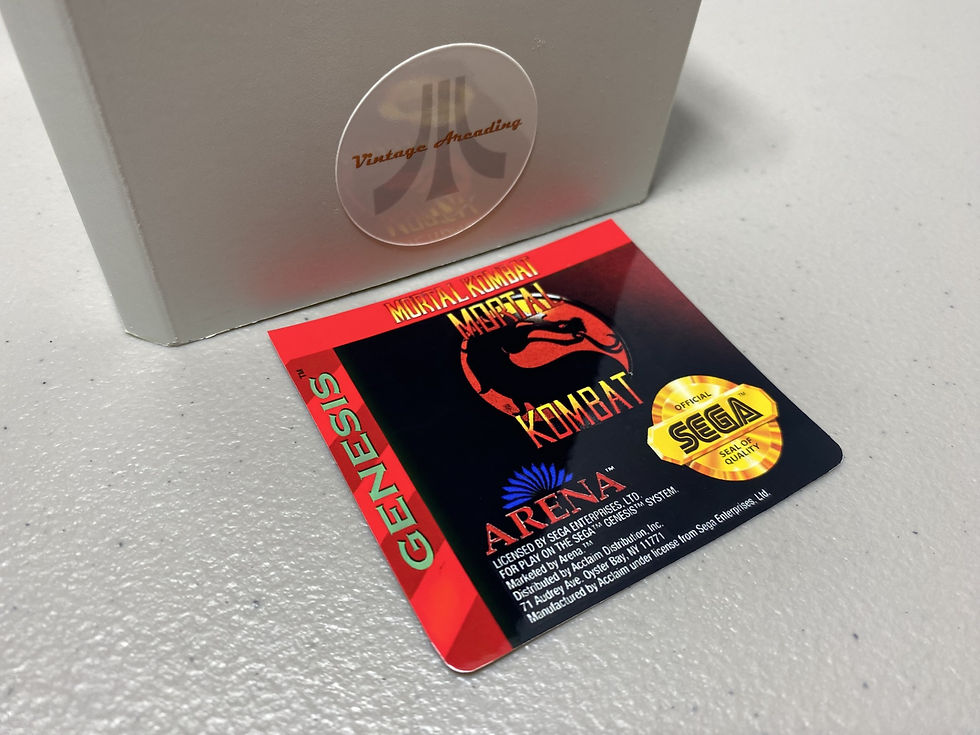 Mortal Kombat (Sega Genesis) Replacement Game Label