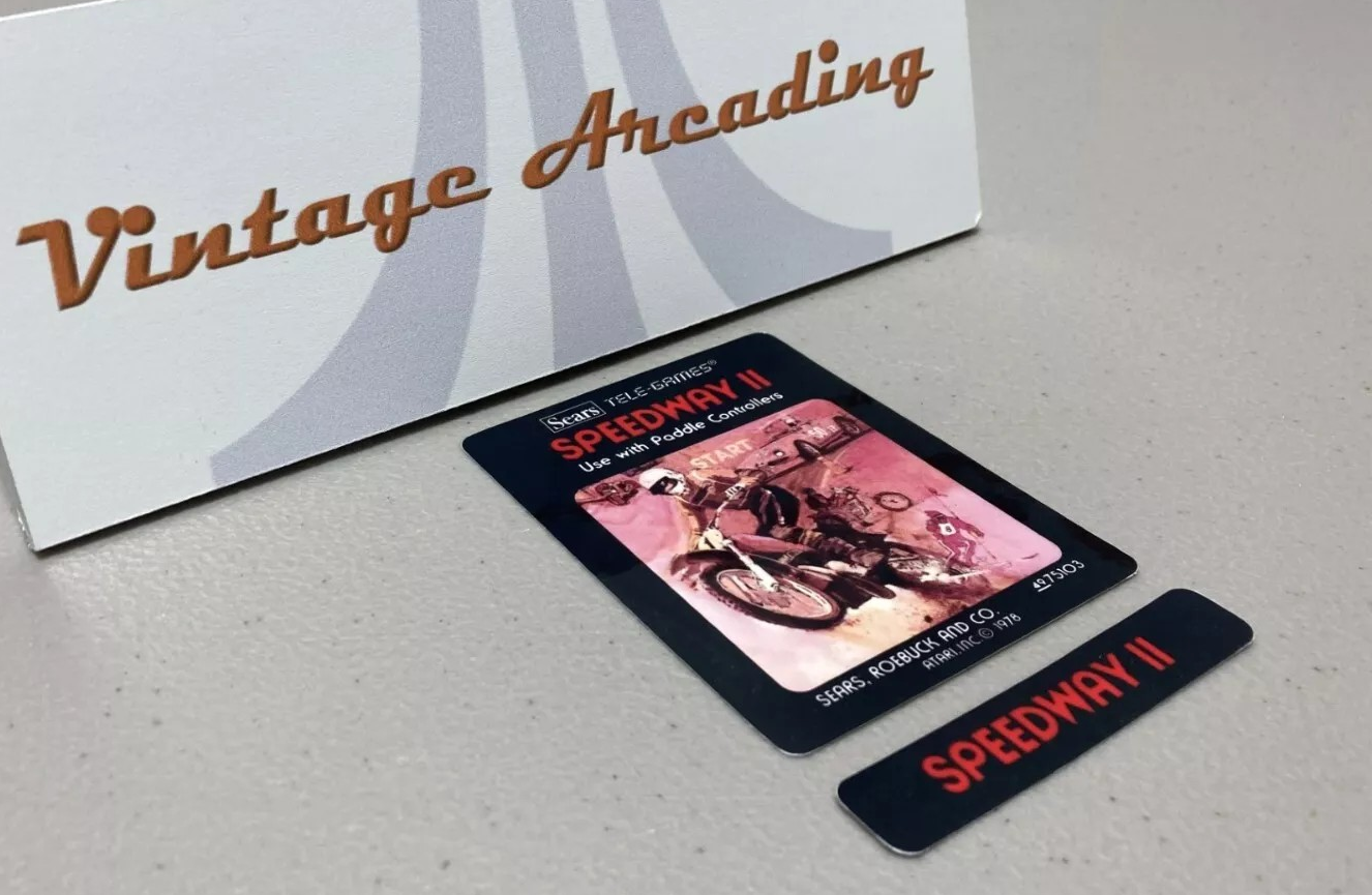 Speedway II Sears Tele-games (Atari 2600) Replacement Game Label