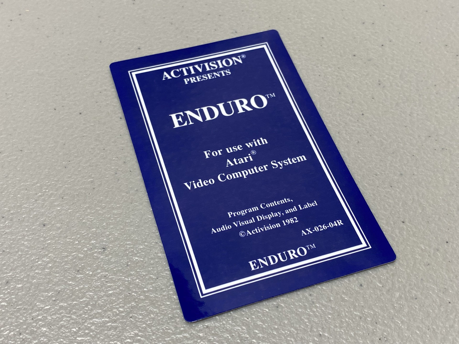 Enduro, Blue (Atari 2600) Replacement Game Label