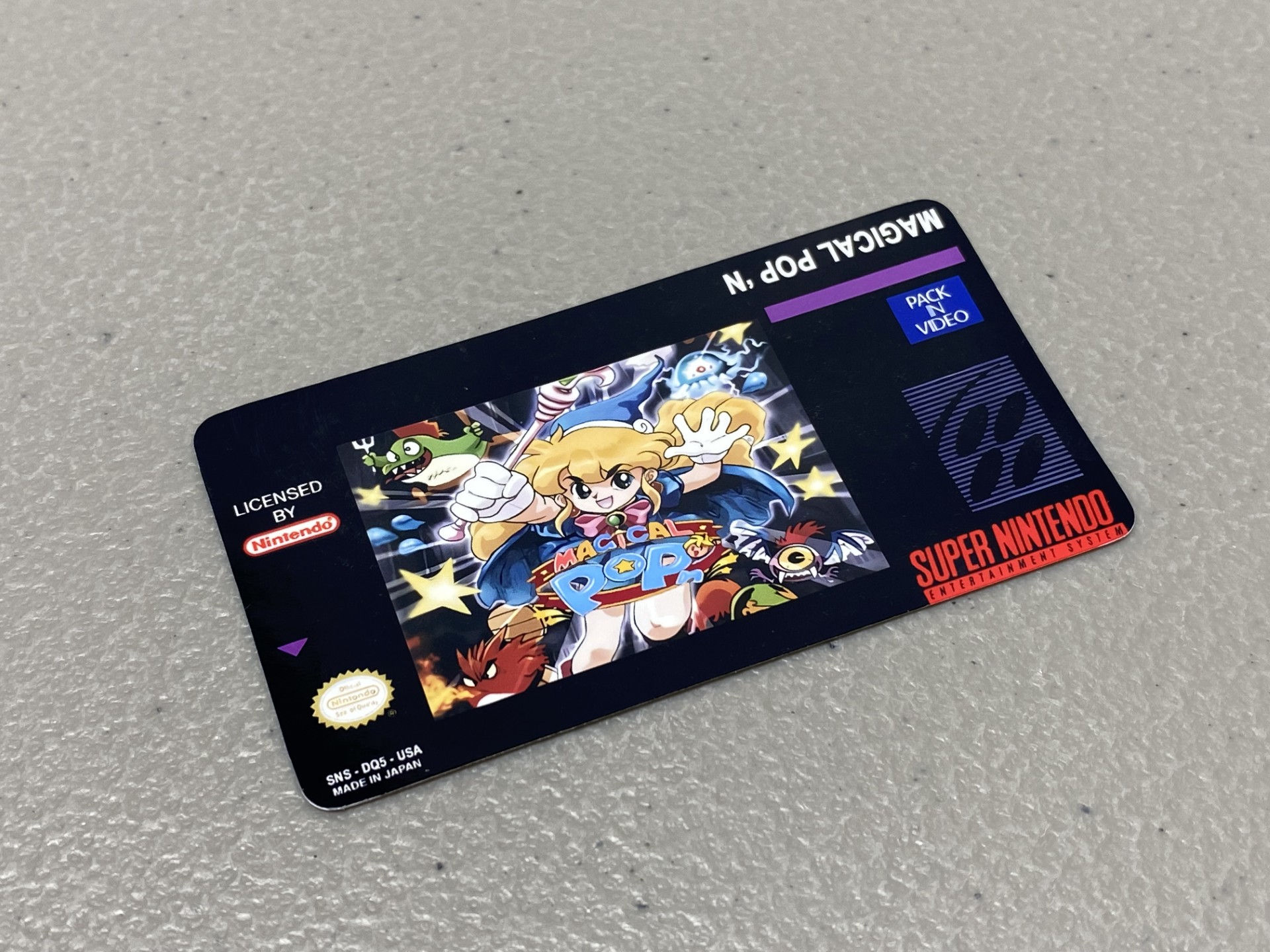 Magical Pop 'N (SNES) Replacement Game Label