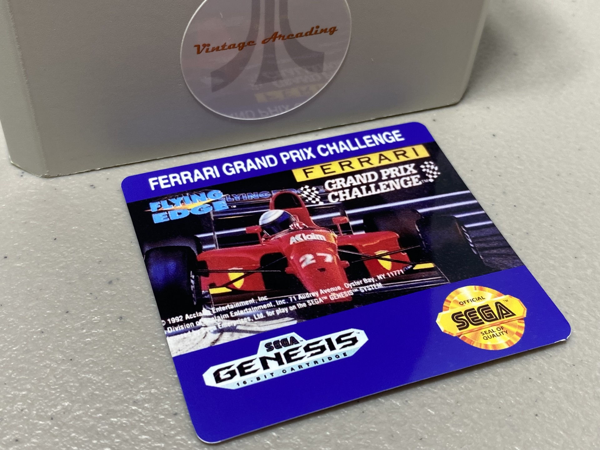 Ferrari Grand Prix Challenge (Sega Genesis) Replacement Game Label
