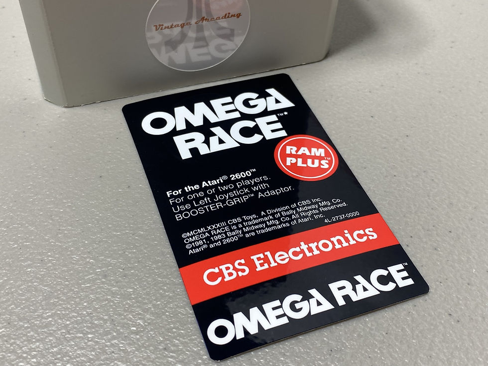 Omega Race (Atari 2600) Replacement Game Label