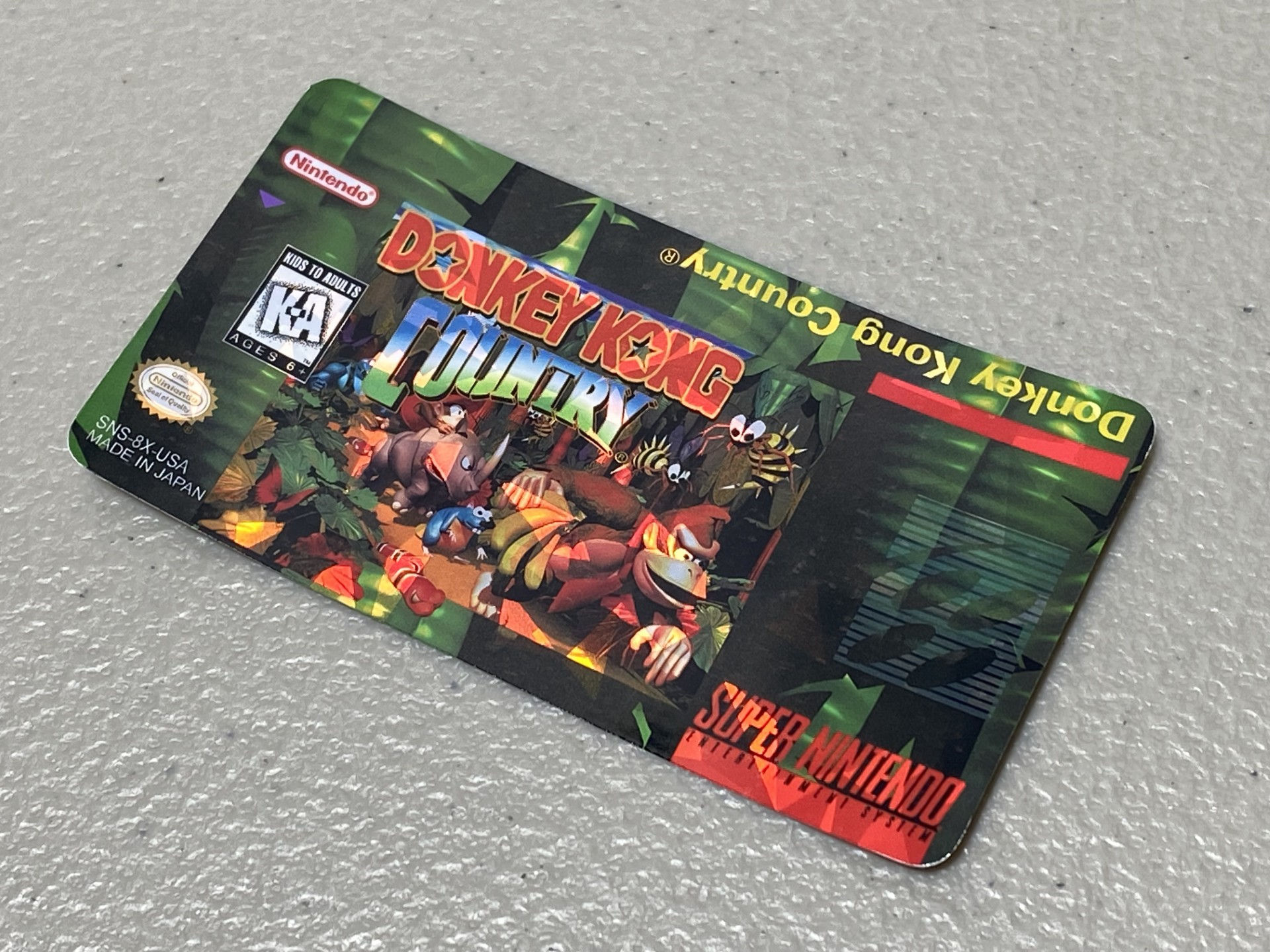 Donkey Kong Country, Diamond Holo (SNES) Replacement Game Label