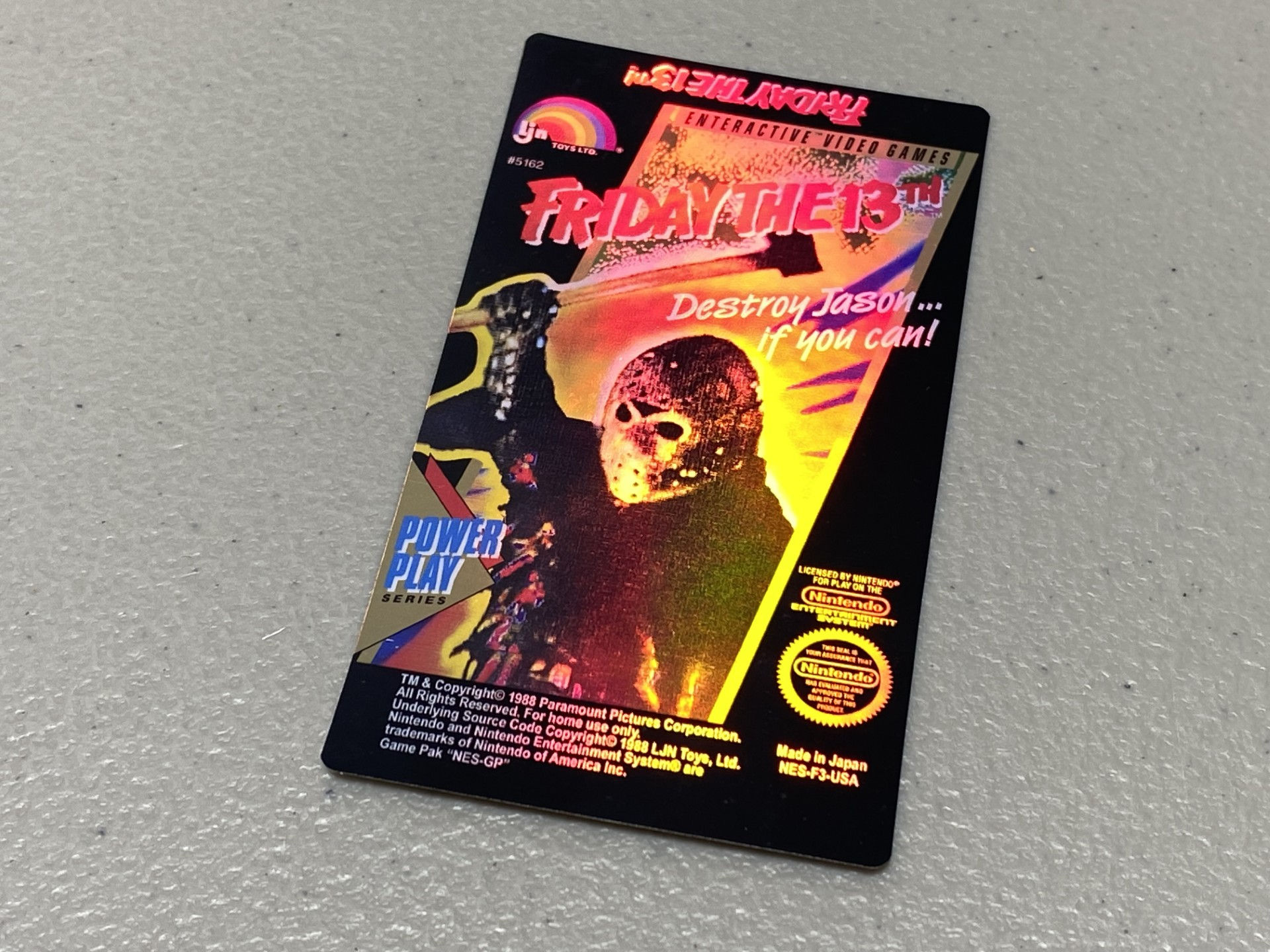 Friday the 13th Holo (NES) Replacement Game Label