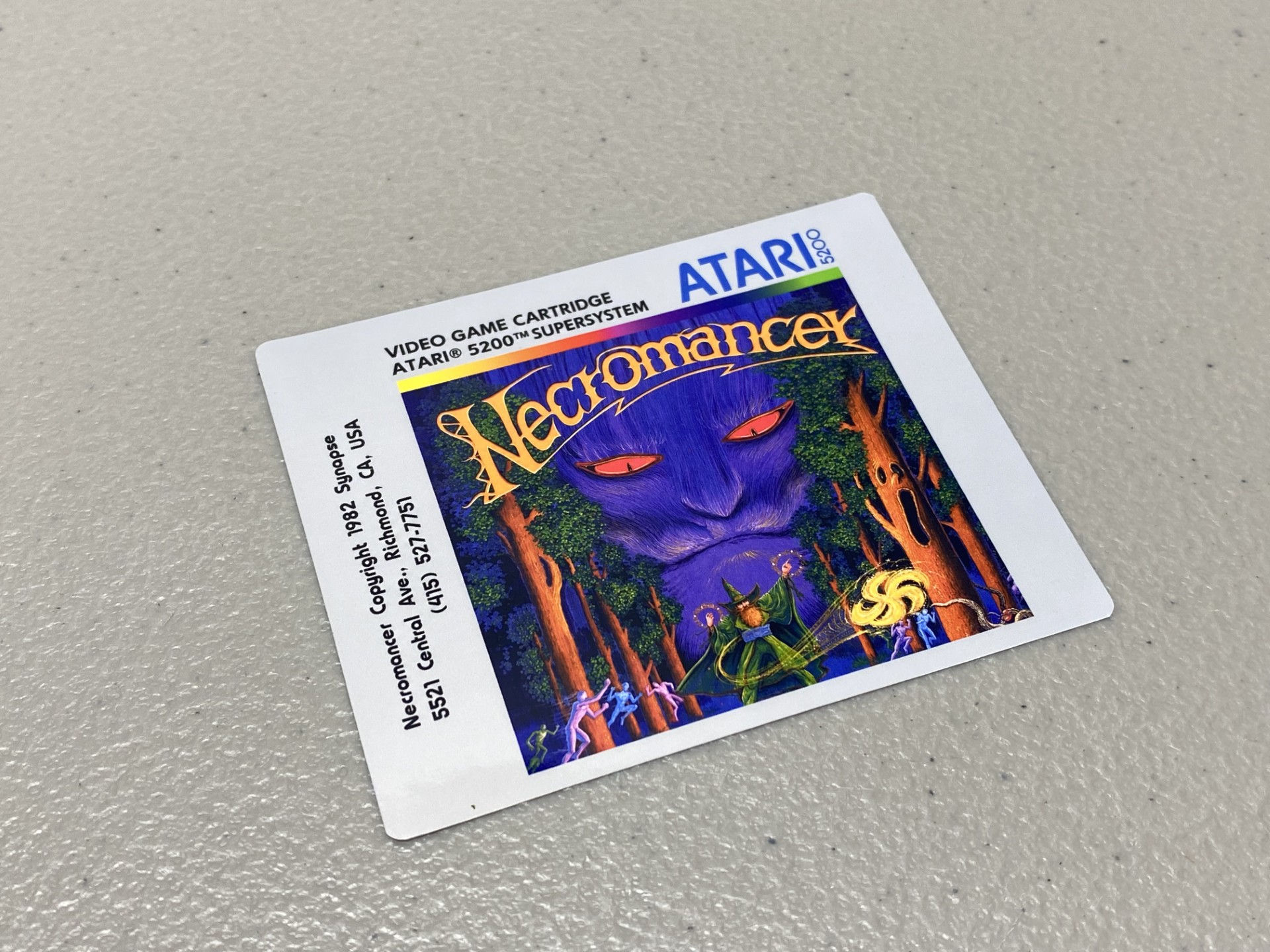 Necromancer (Atari 5200) Replacement Game Label