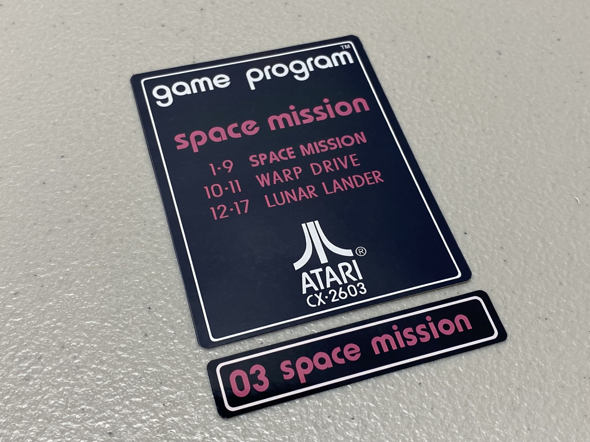 Space Mission (Atari 2600) Replacement Game Label