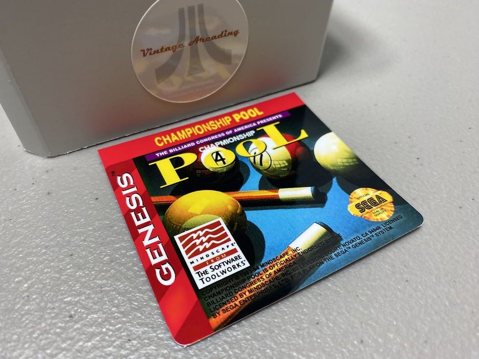 Championship Pool (Sega Genesis) Replacement Game Label