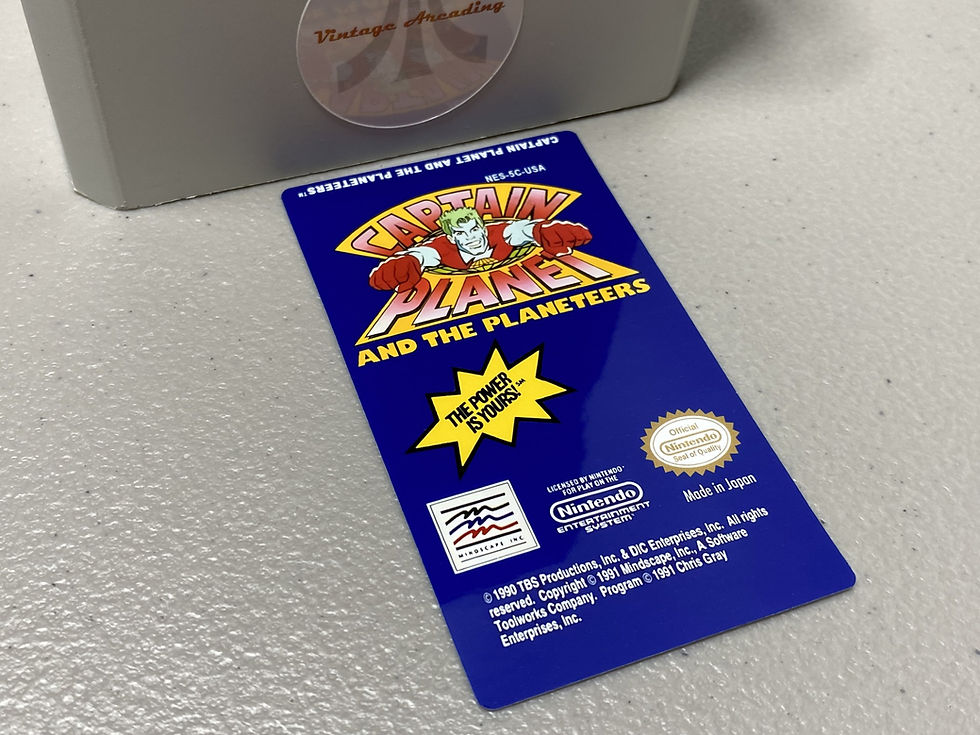 Captain Planet and the Planeteers (NES) Replacement Game Label