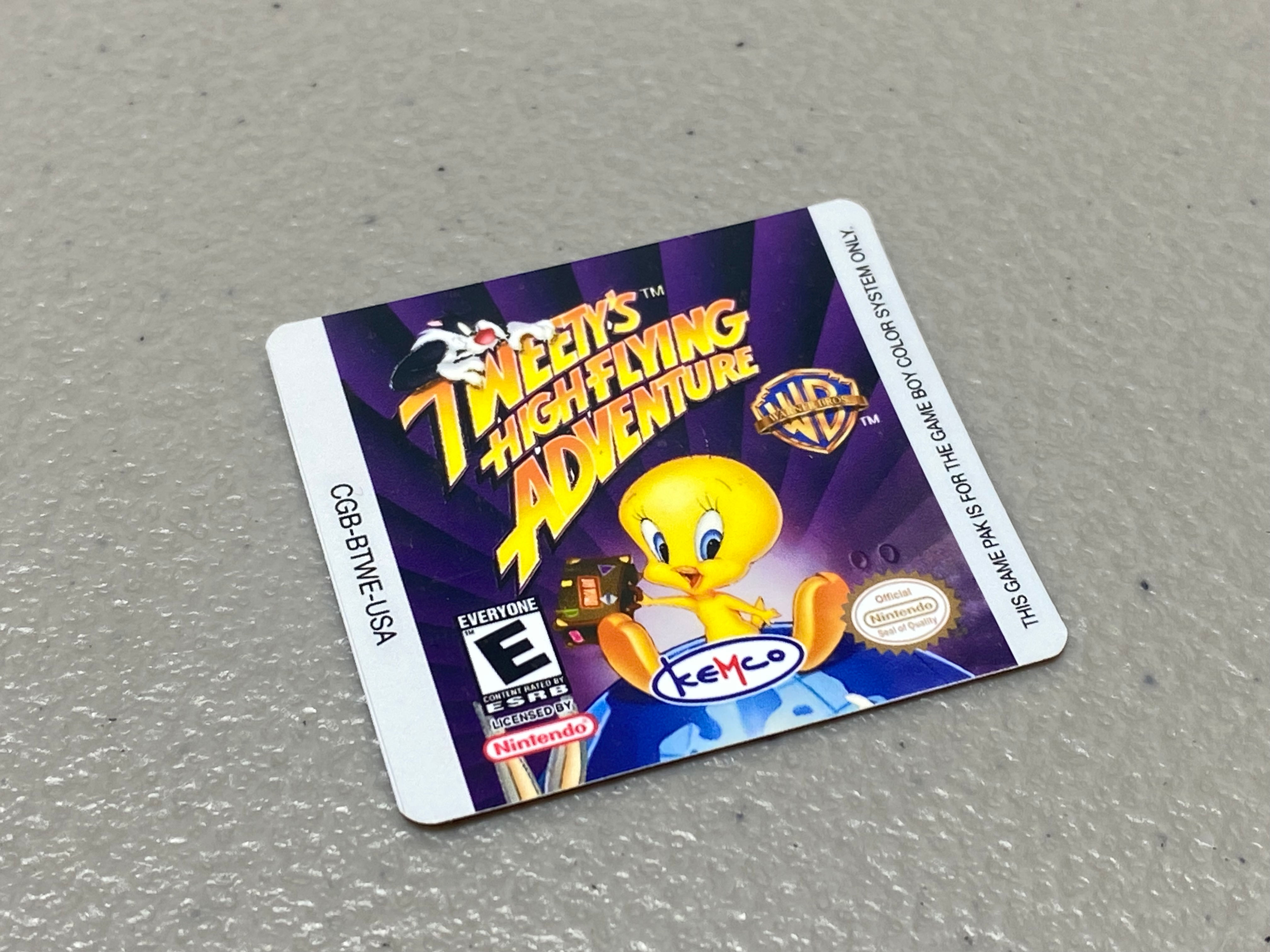 Tweetys High Flying Adventure (Gameboy) Replacement Label