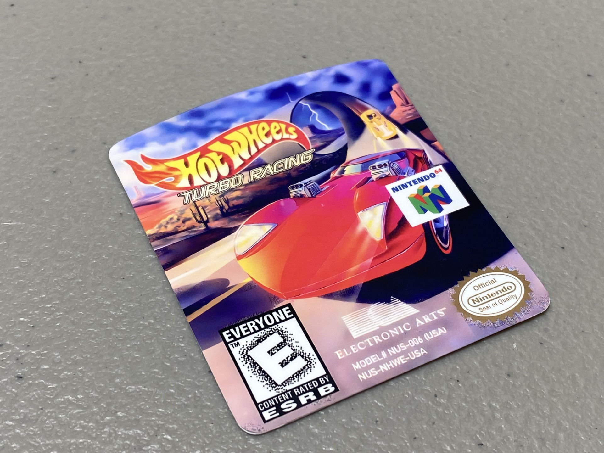 Hot Wheels Turbo Racing (N64) Replacement Game Label