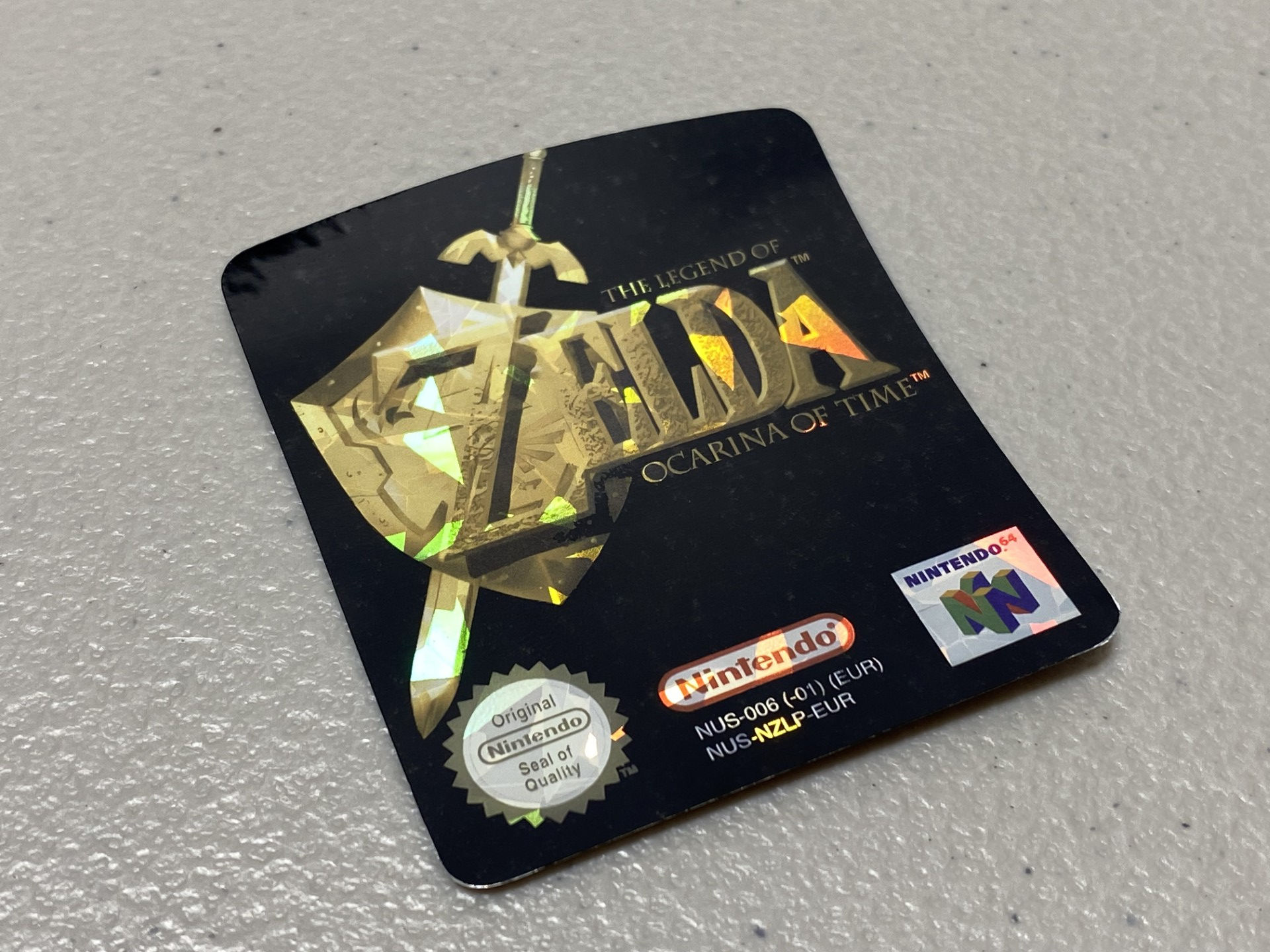 Legend of Zelda, Ocarina of Time Black, Diamond Holo (N64) Replacement Label