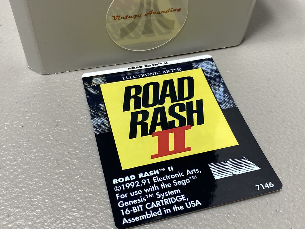 Road Rash II (Sega Genesis) Replacement Game Label