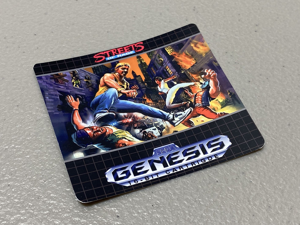 Streets of Rage (Sega Genesis) Replacement Game Label