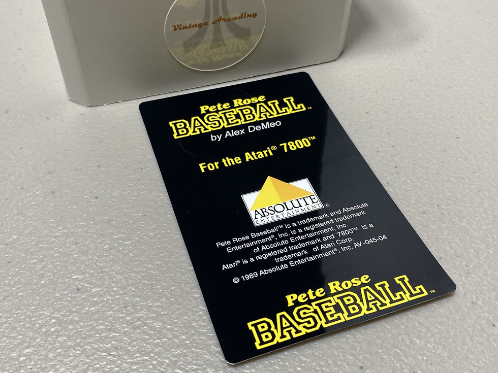 Pete Rose Baseball (Atari 7800) Replacement Game Label