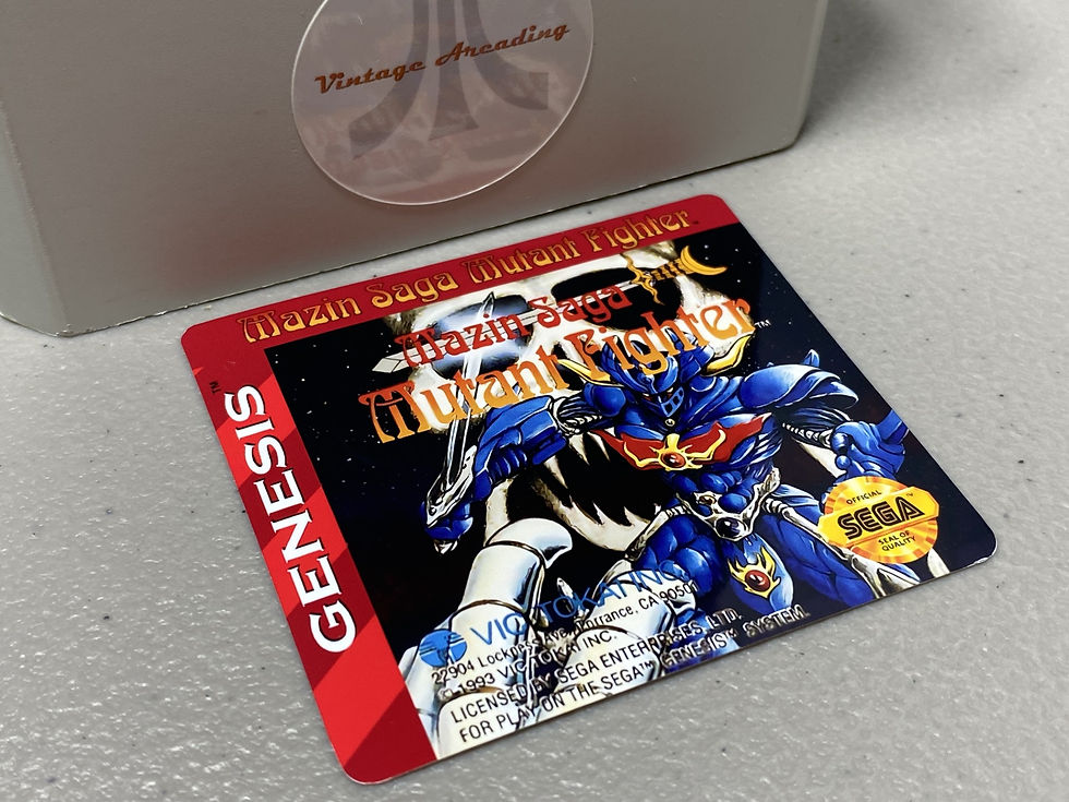 Mazin Saga Mutant Fighter (Sega Genesis) Replacement Game Label