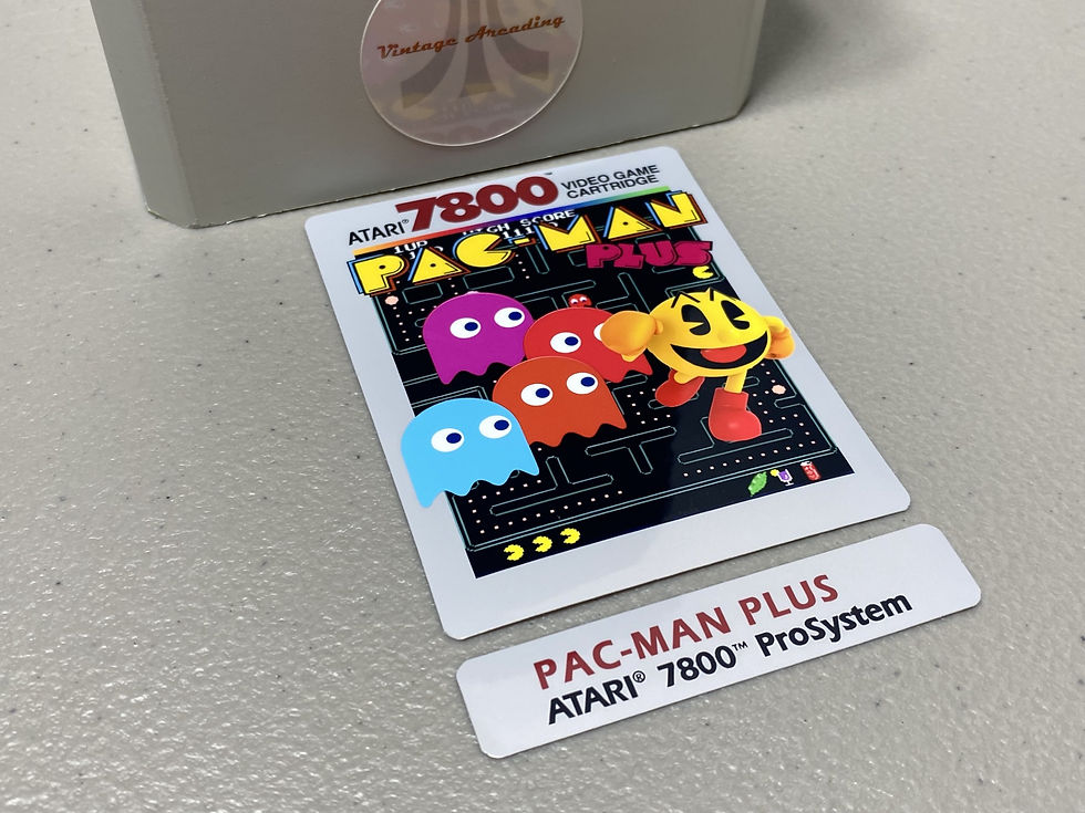 Pac-Man Plus (Atari 7800) Replacement Game Label