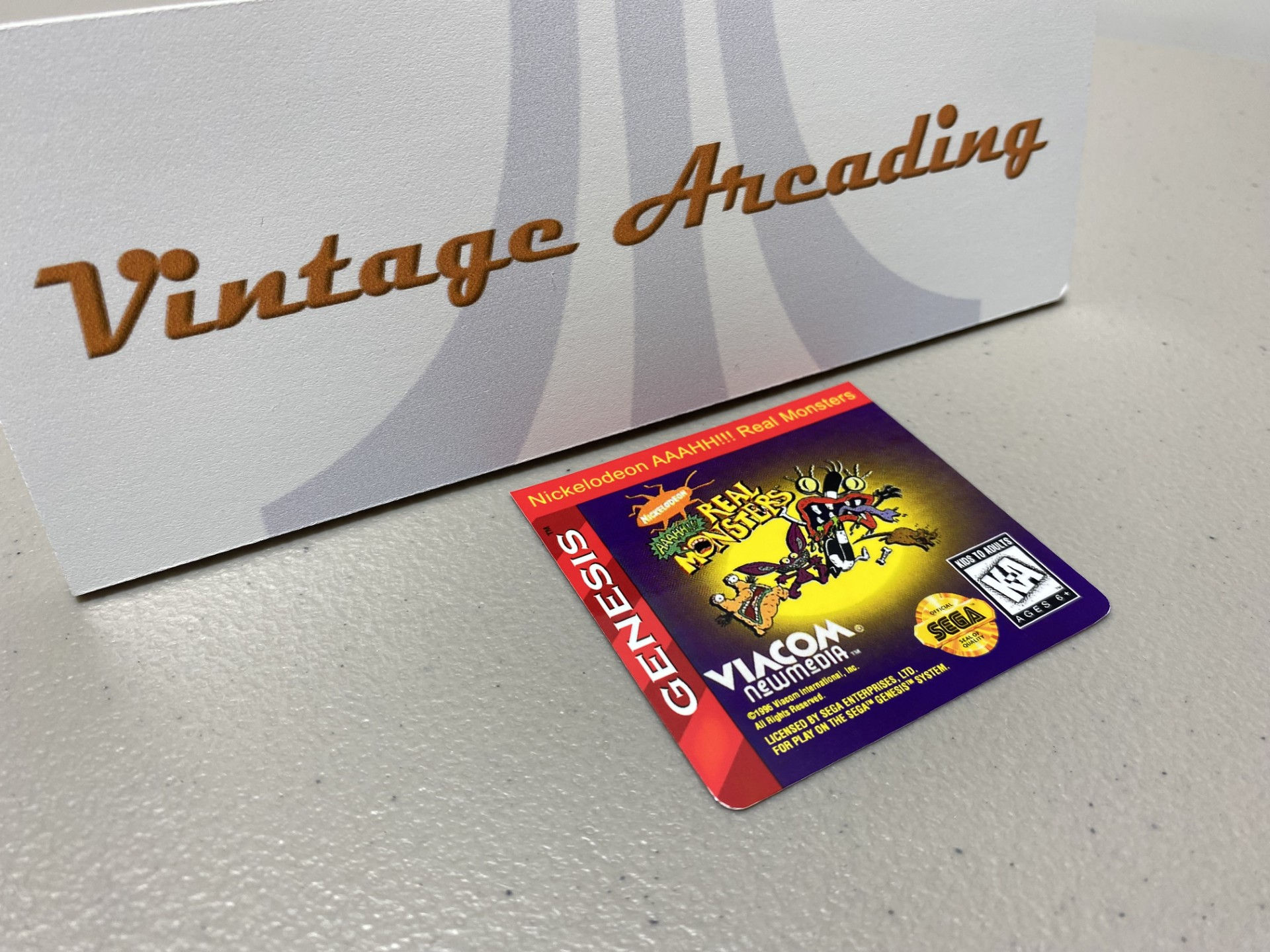 AAAHH!!! Real Monsters (Sega Genesis) Replacement Game Label