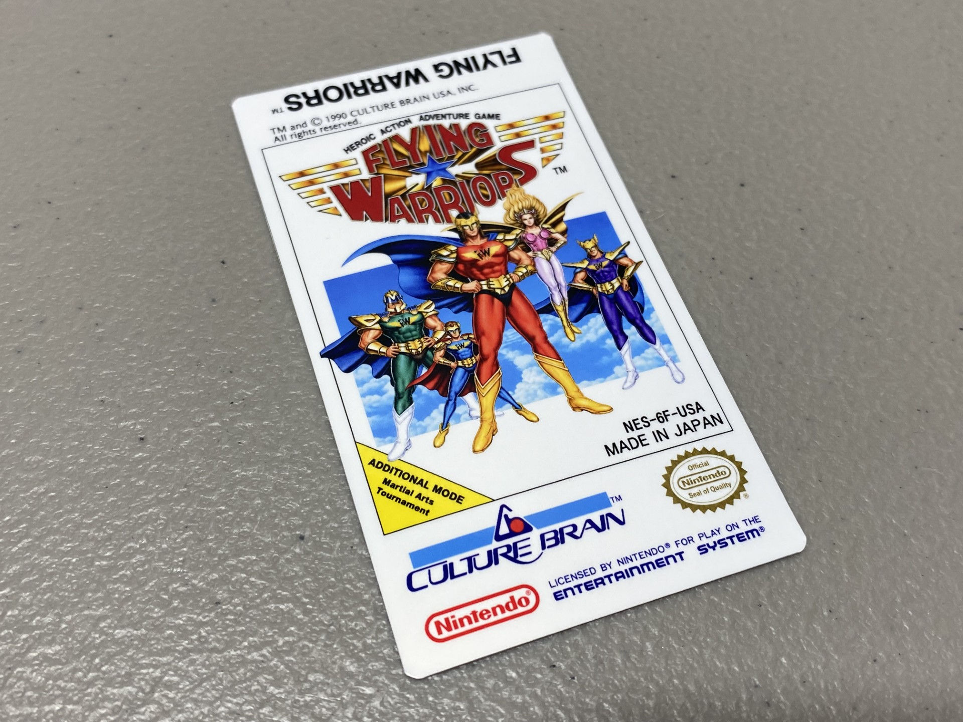 Flying Warriors (NES) Replacement Game Label