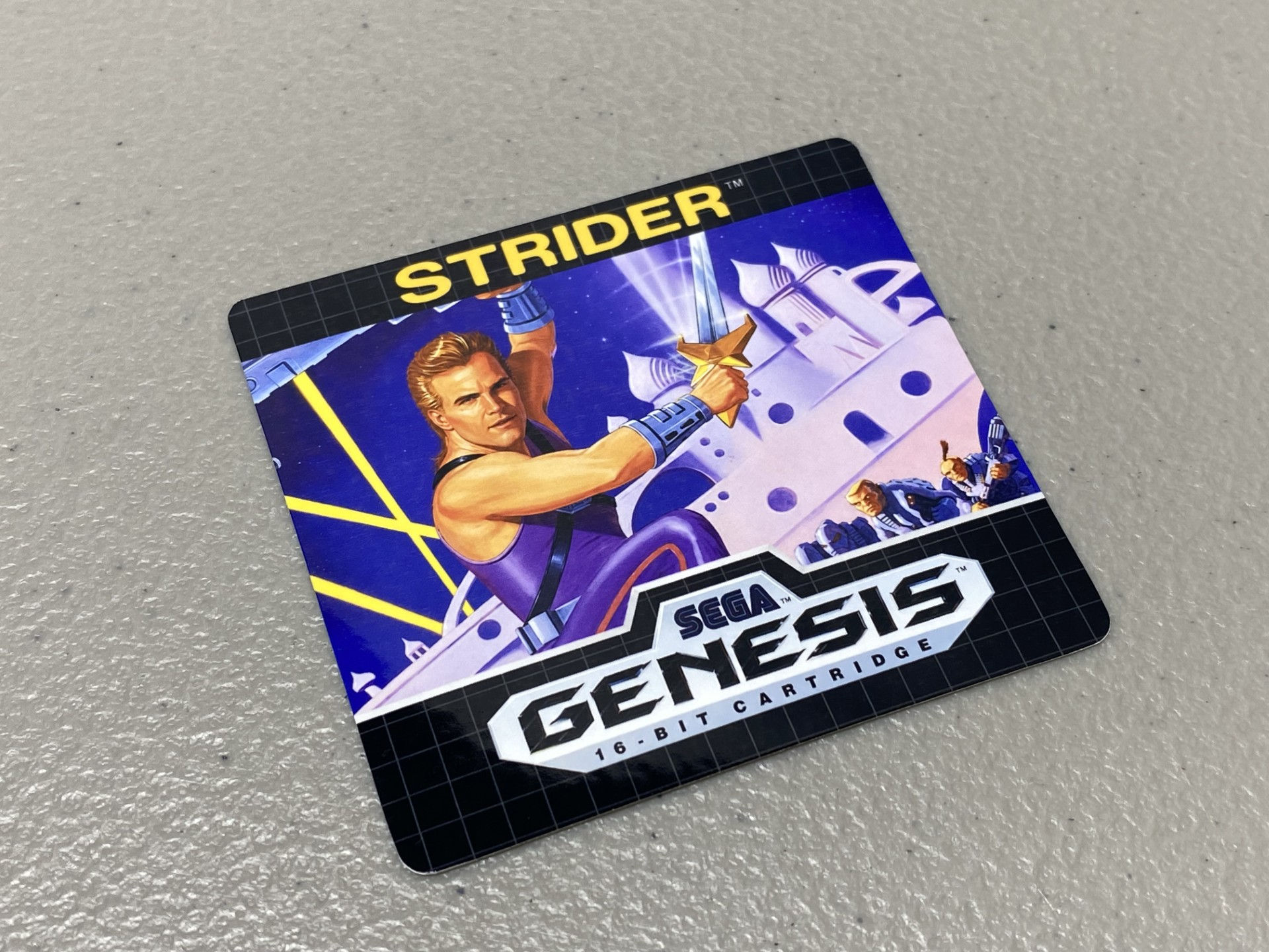 Strider (Sega Genesis) Replacement Game Label