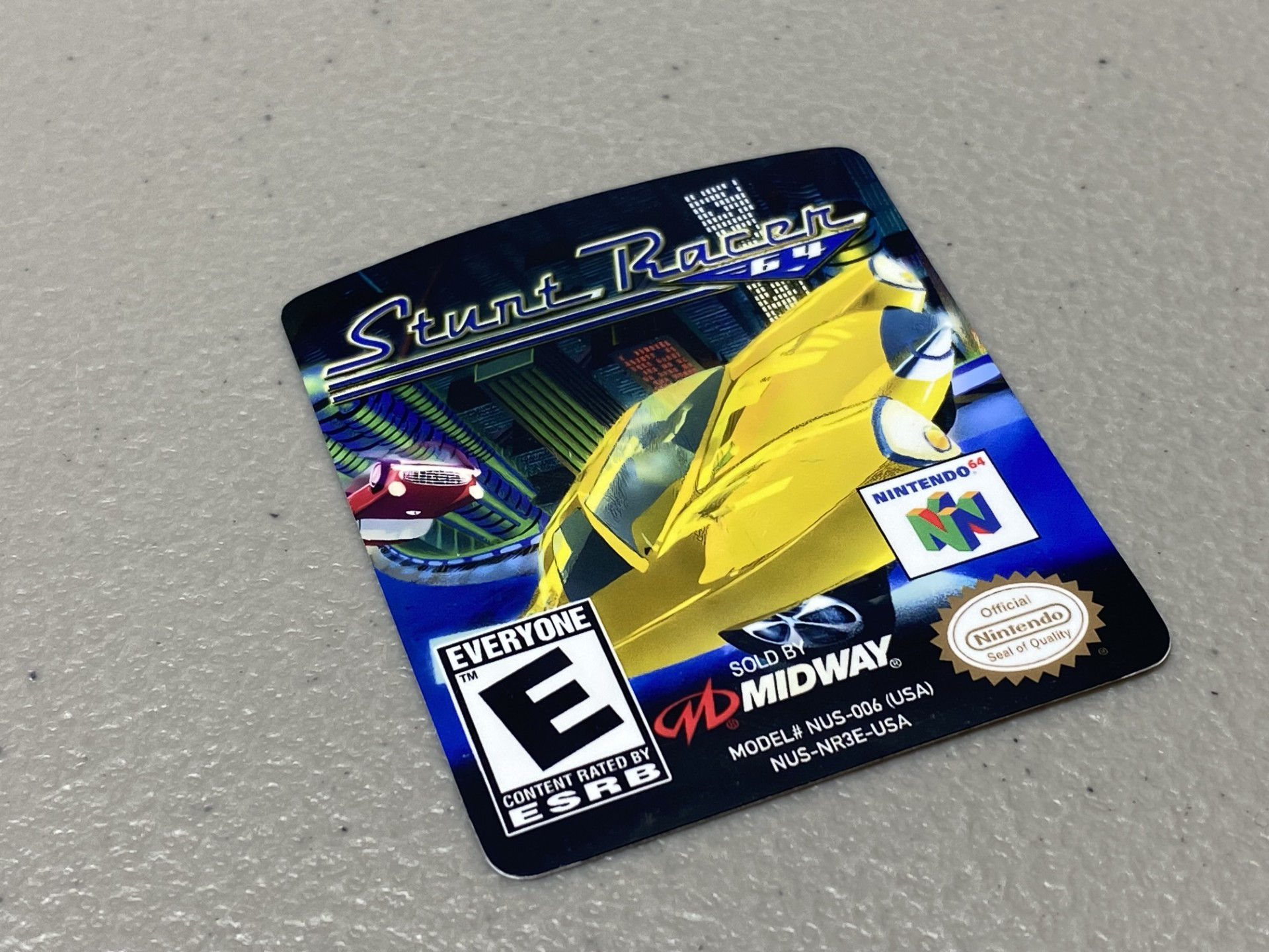 Stunt Racer (N64) Replacement Label