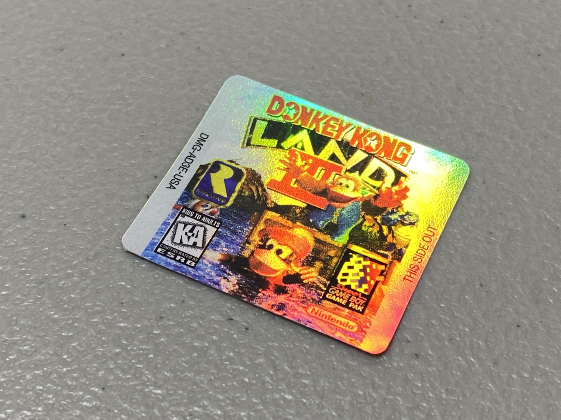 Donkey Kong Land III Holographic (Gameboy) Replacement Label
