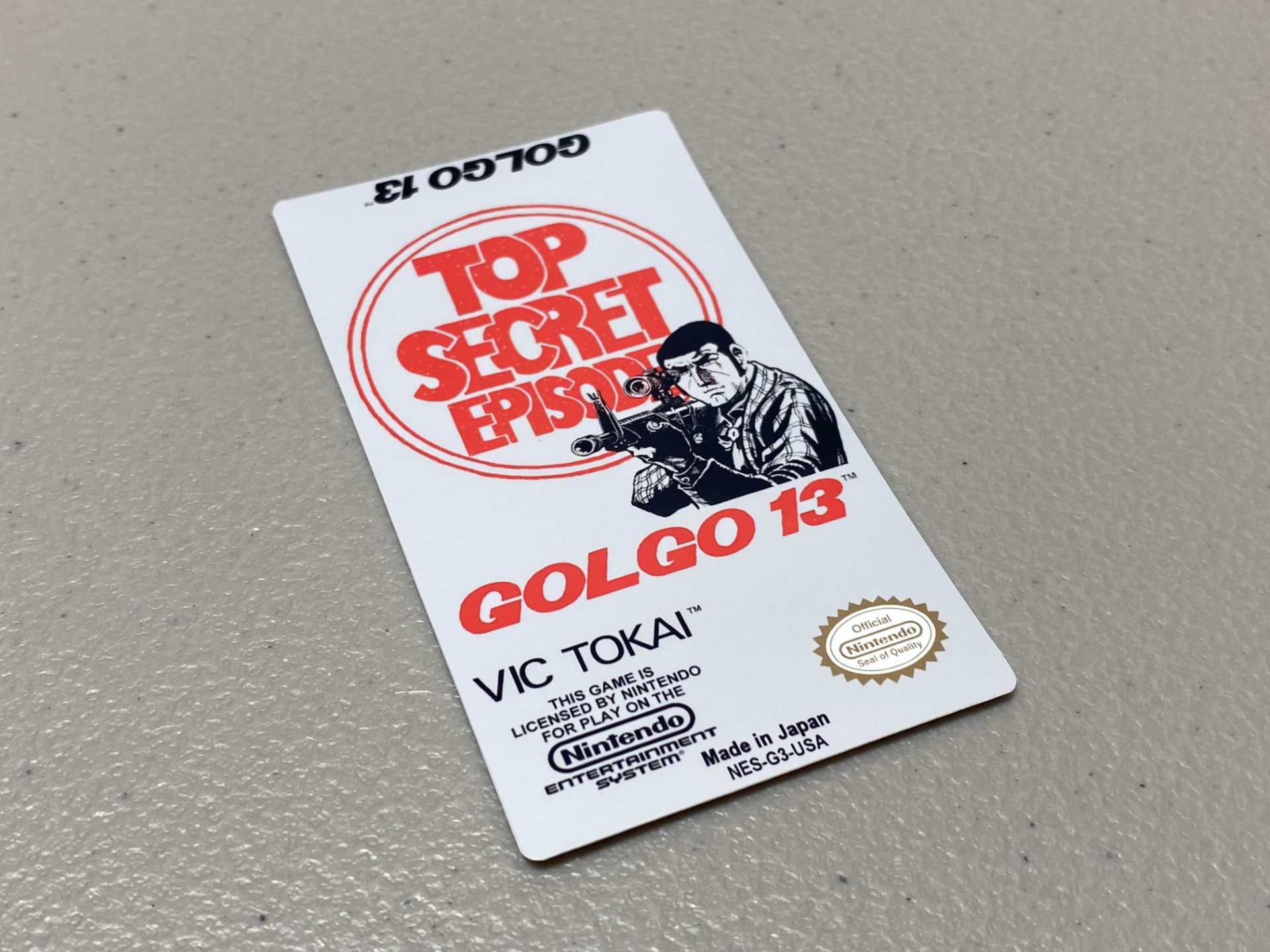 Top Secret Episode: Golgo 13 (NES) Replacement Game Label