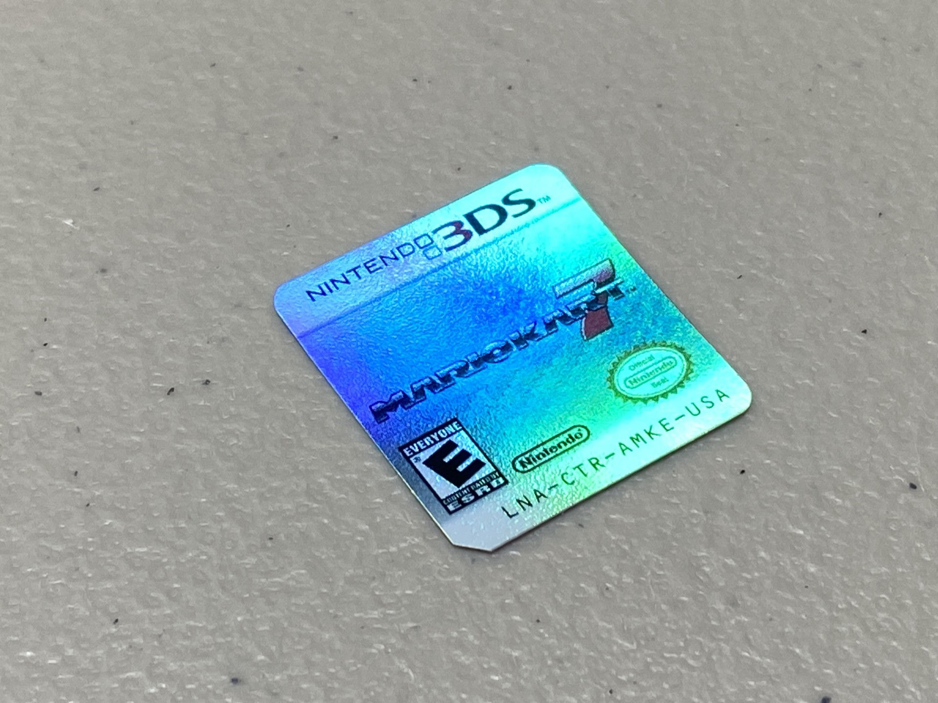 Mario Kart 7, Holo (Nintendo DS) Replacement Label
