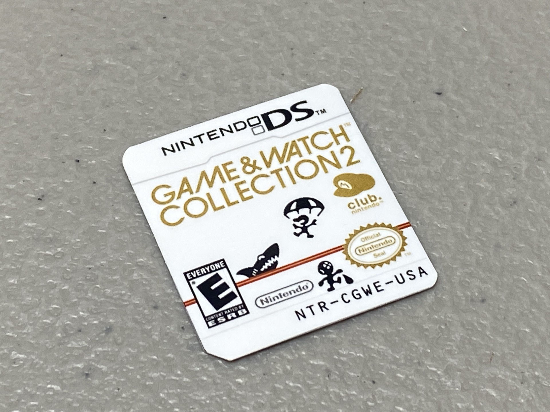 Game & Watch Collection 2 (Nintendo DS) Replacement Label