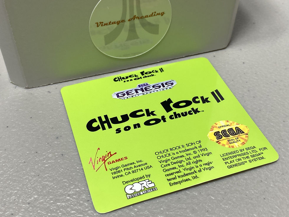 Chuck Rock II (Sega Genesis) Replacement Game Label