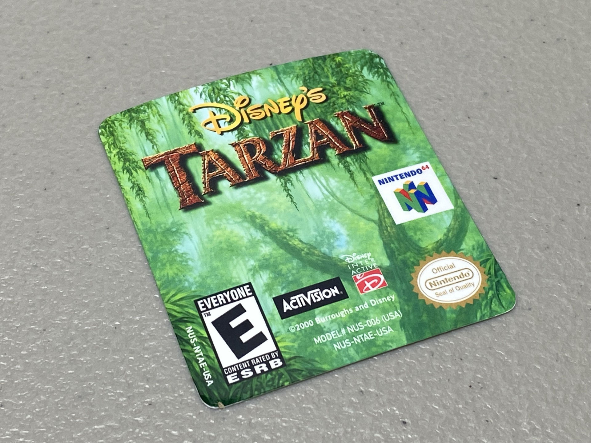 Tarzan (N64) Replacement Game Label