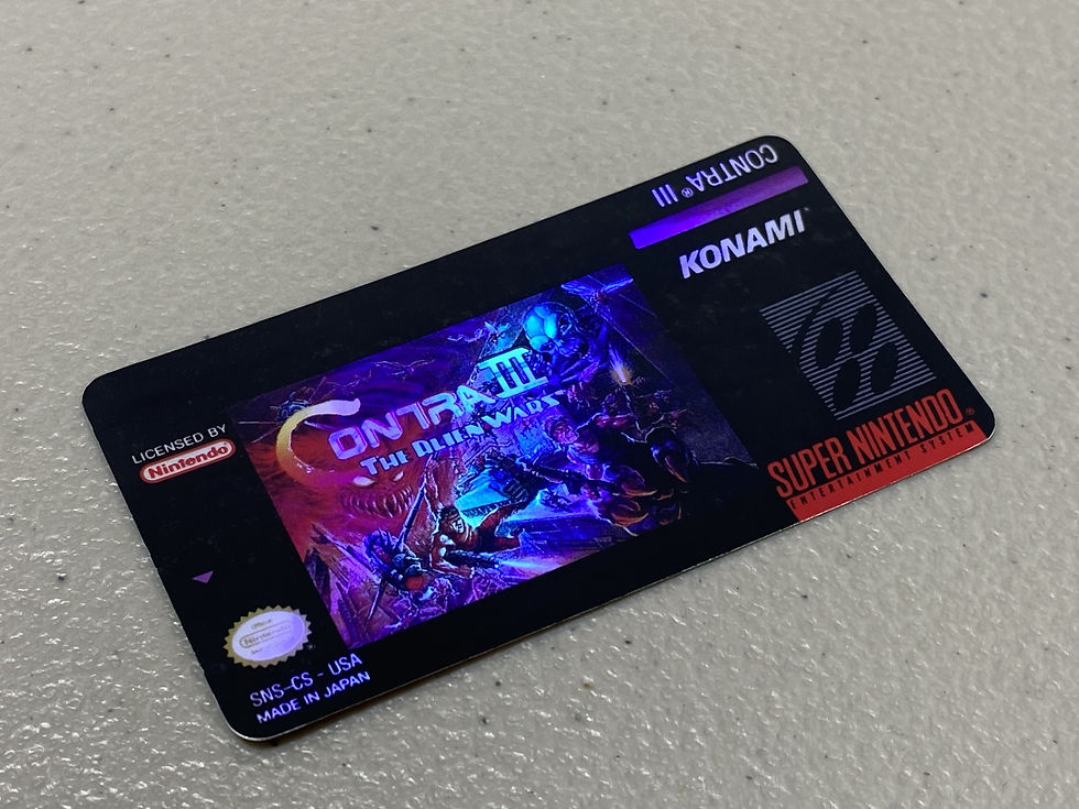 Contra III The Alien Wars, Holographic (SNES) Replacement Game Label