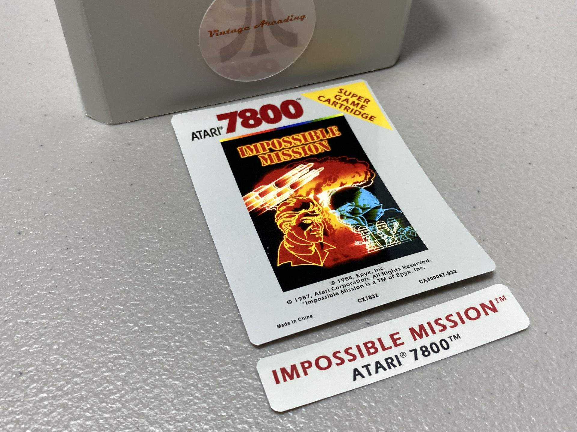 Impossible Mission (Atari 7800) Replacement Game Label