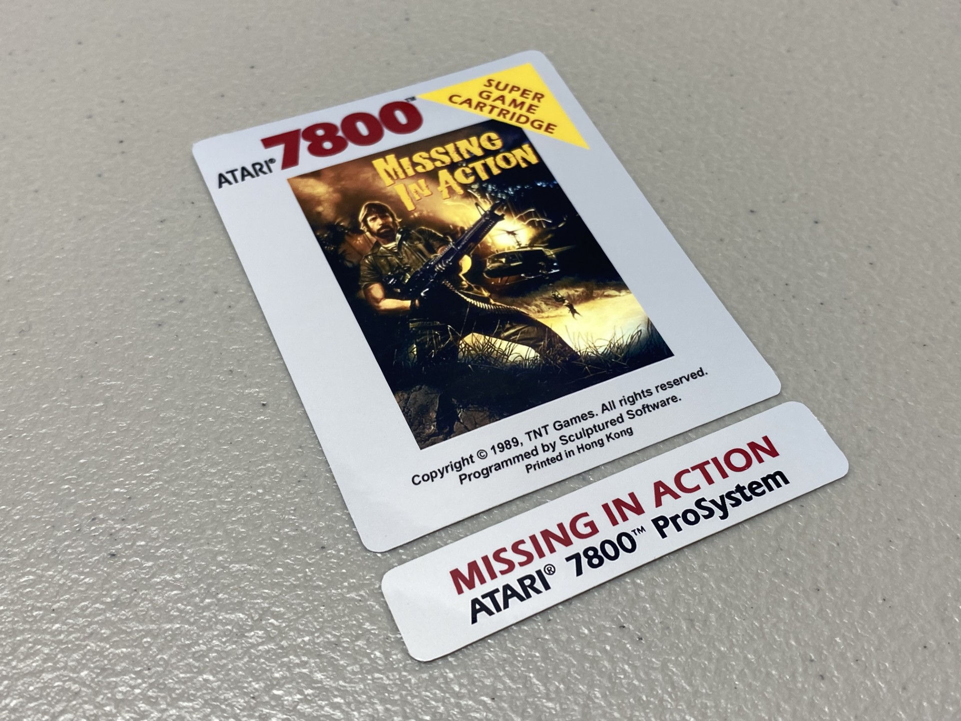 Missing in Action (Atari 7800) Replacement Game Label