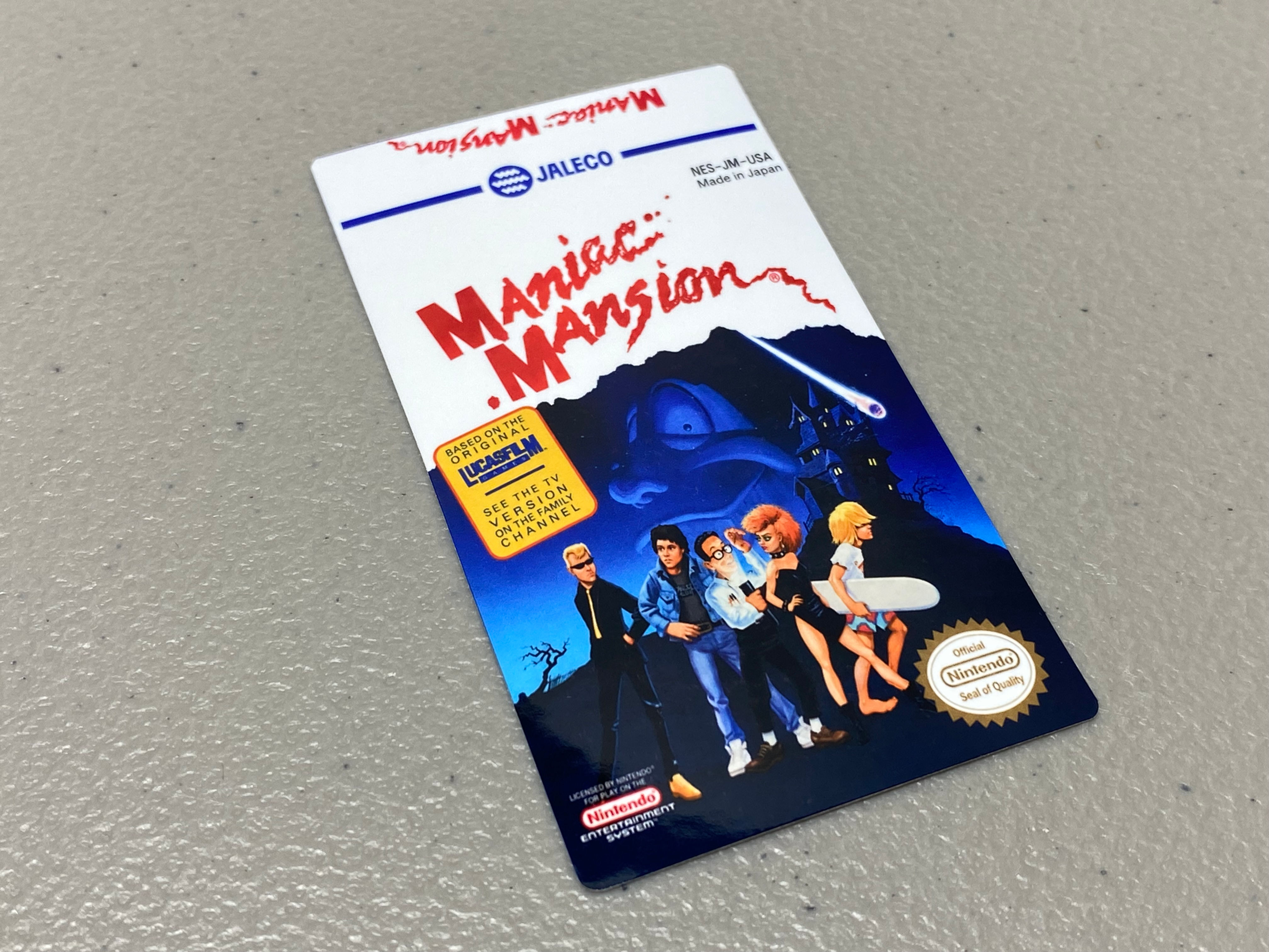 Maniac Mansion (NES) Replacement Game Label