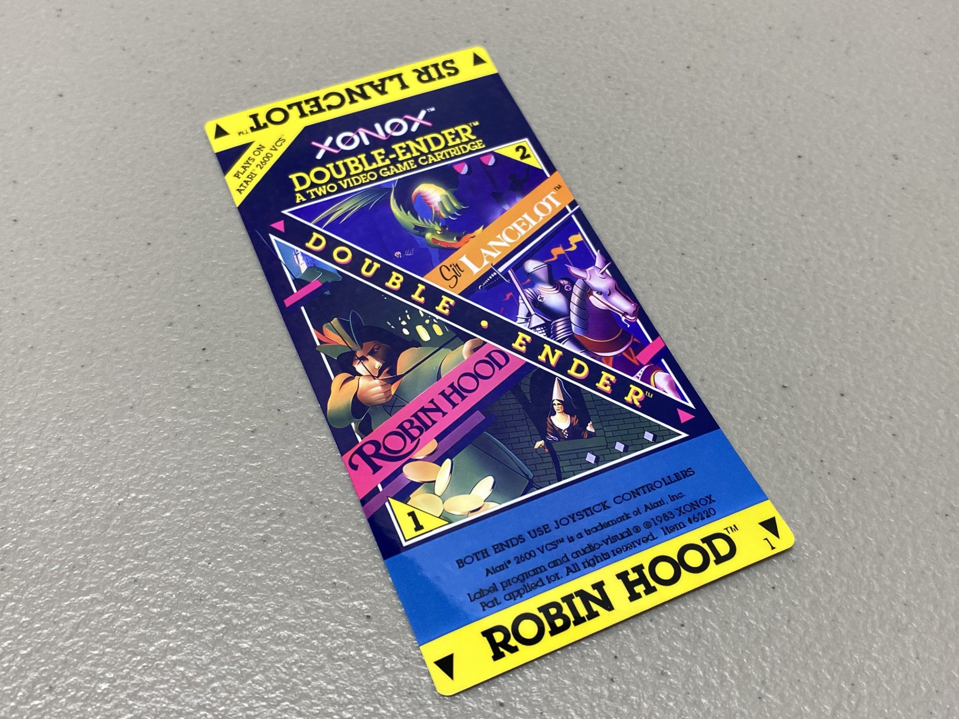 Robin Hood Sir Lancelot (Atari 2600) Replacement Game Label