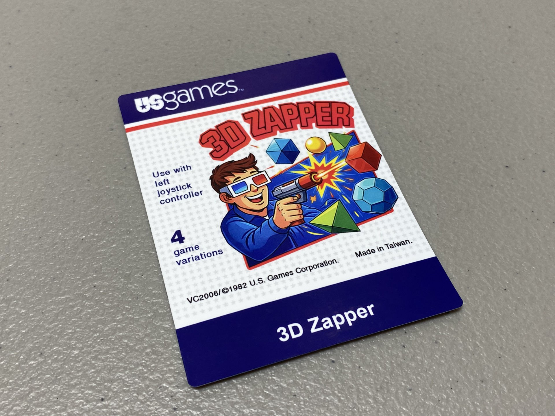 3D Zapper (Atari 2600) Replacement Game Label