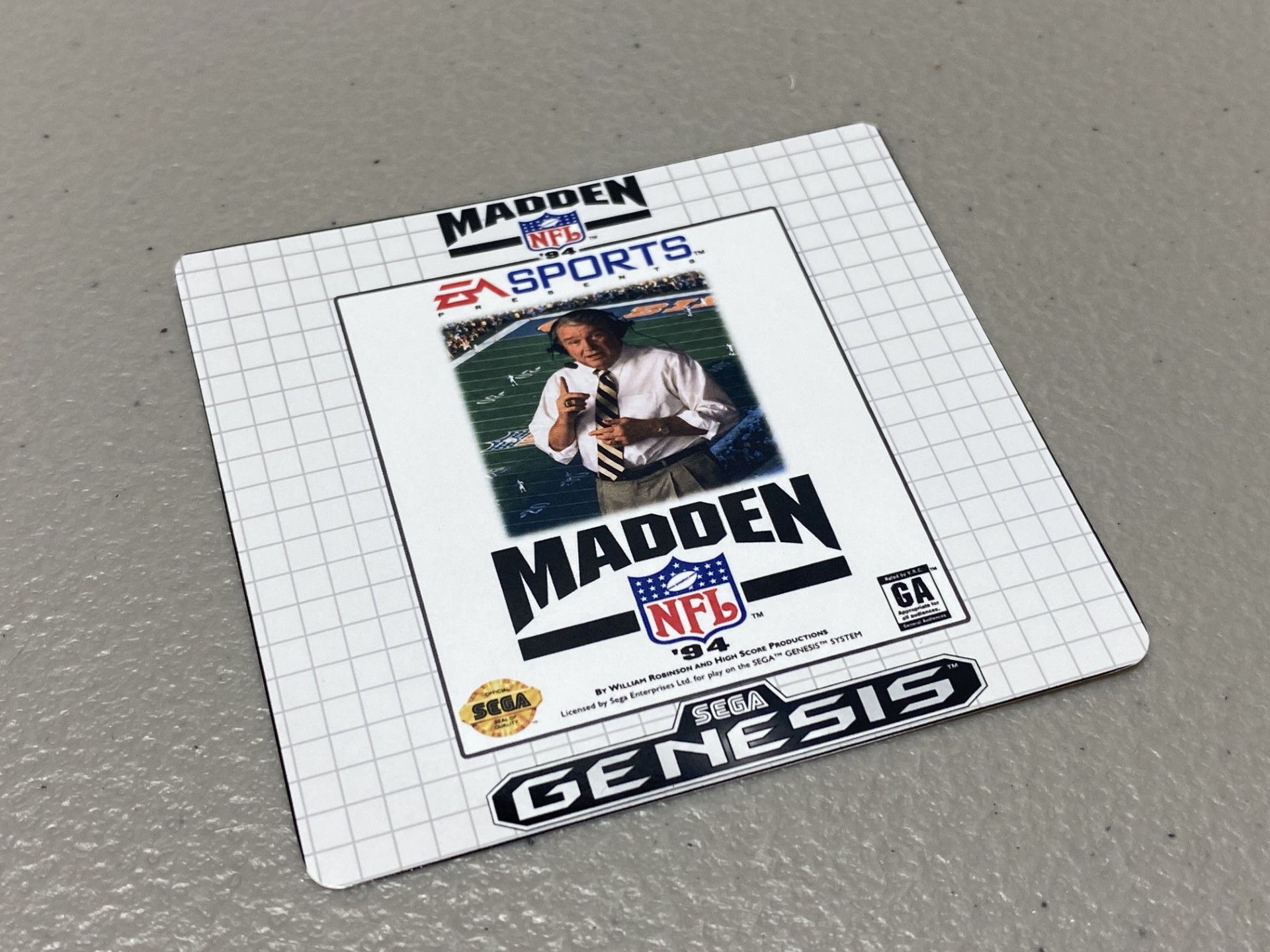Madden 94 Custom (Sega Genesis) Replacement Game Label