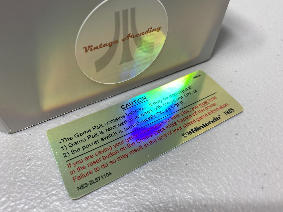 Caution Label, Revision A, Holographic (NES) Replacement Game Label