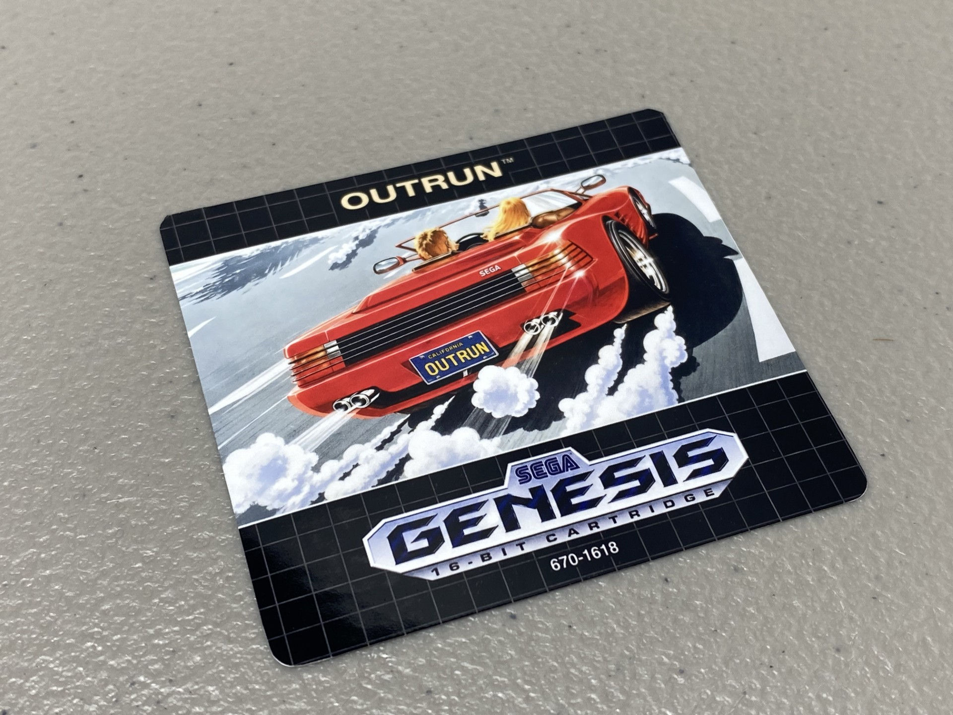 Outrun (Sega Genesis) Replacement Game Label
