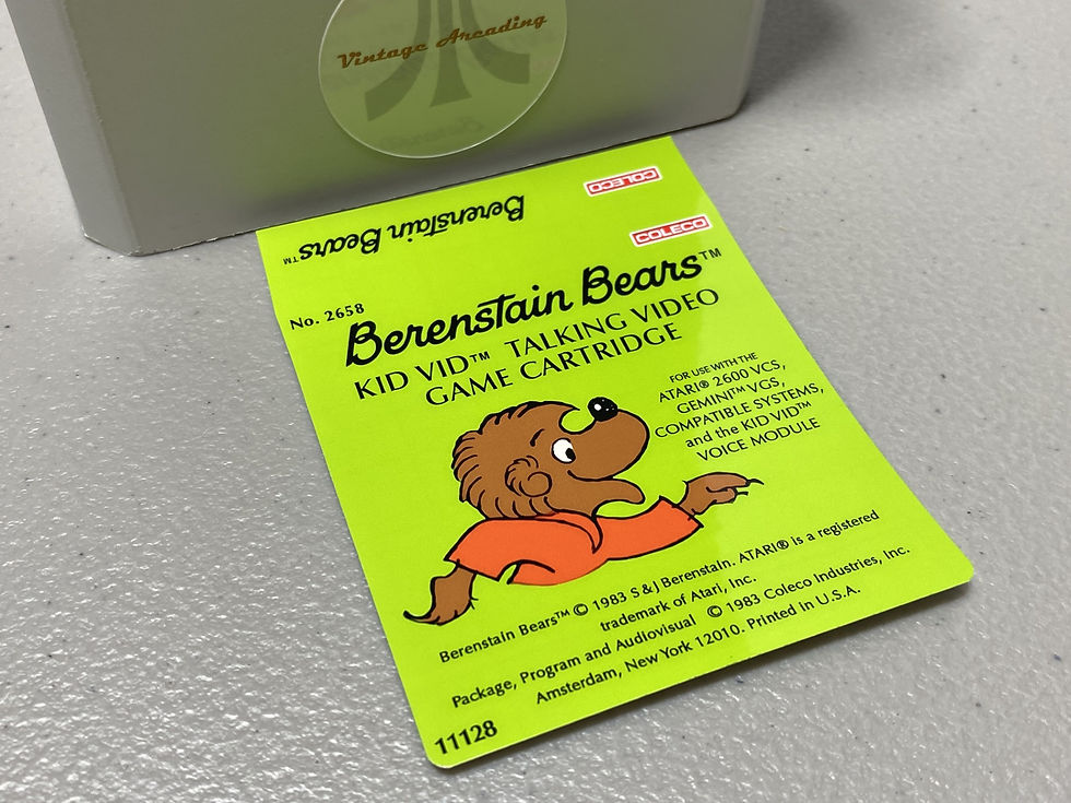 Berenstain Bears (Atari 2600) Replacement Game Label