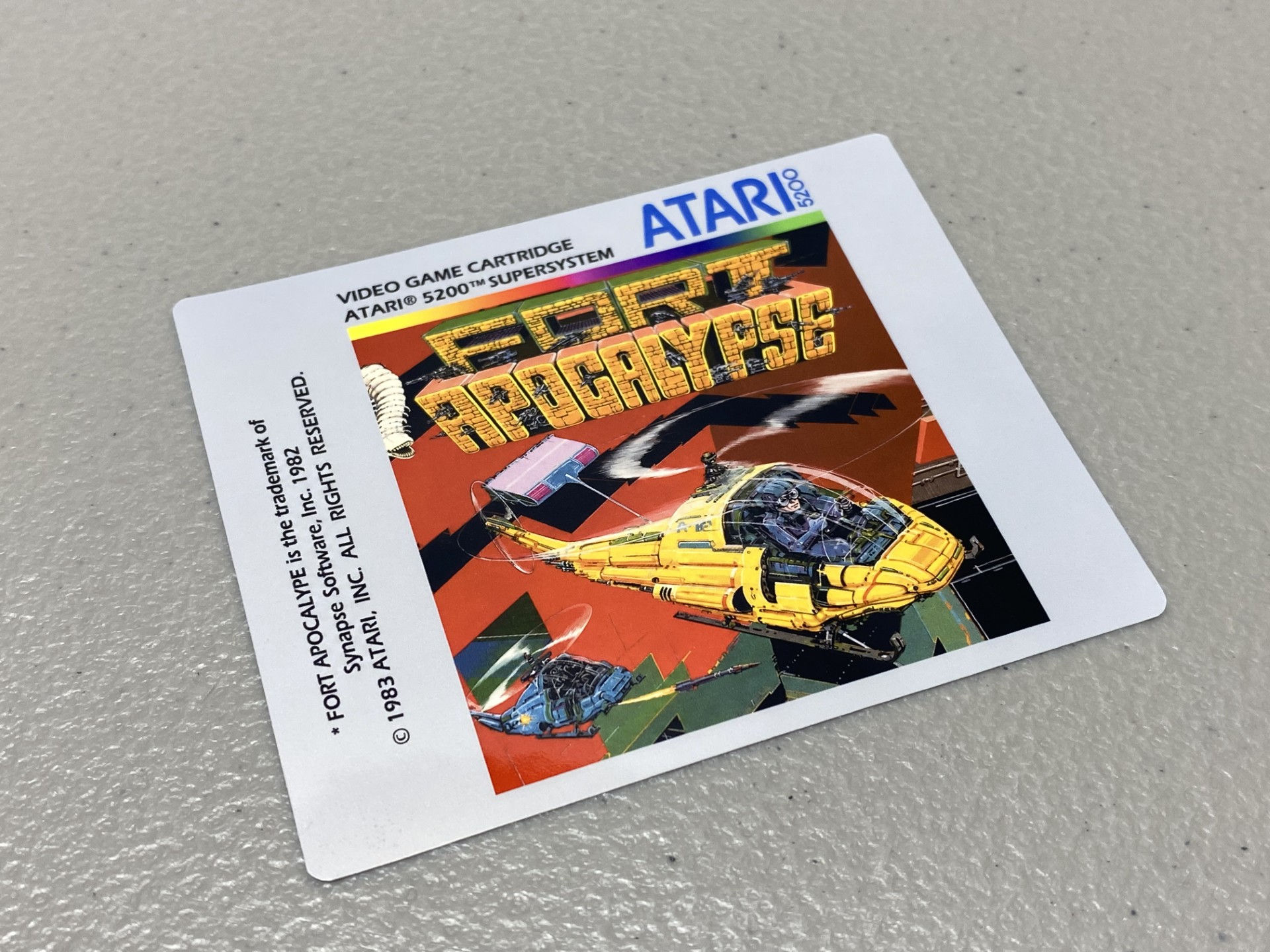 Fort Apocalypse (Atari 5200) Replacement Game Label