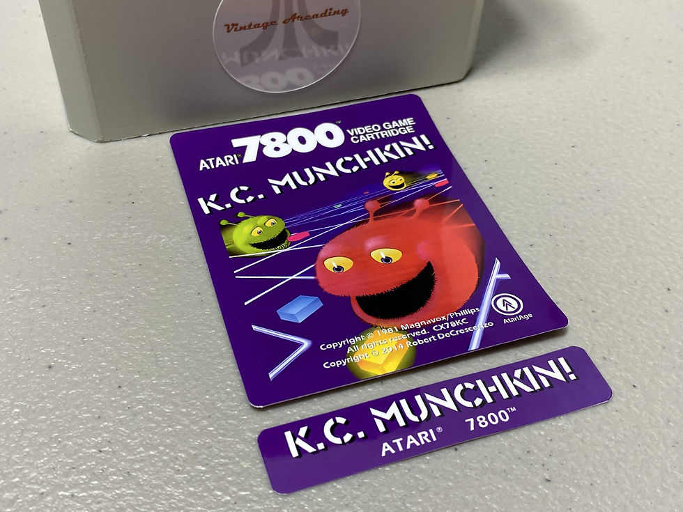 K.C. Munchkin! (Atari 7800) Replacement Game Label