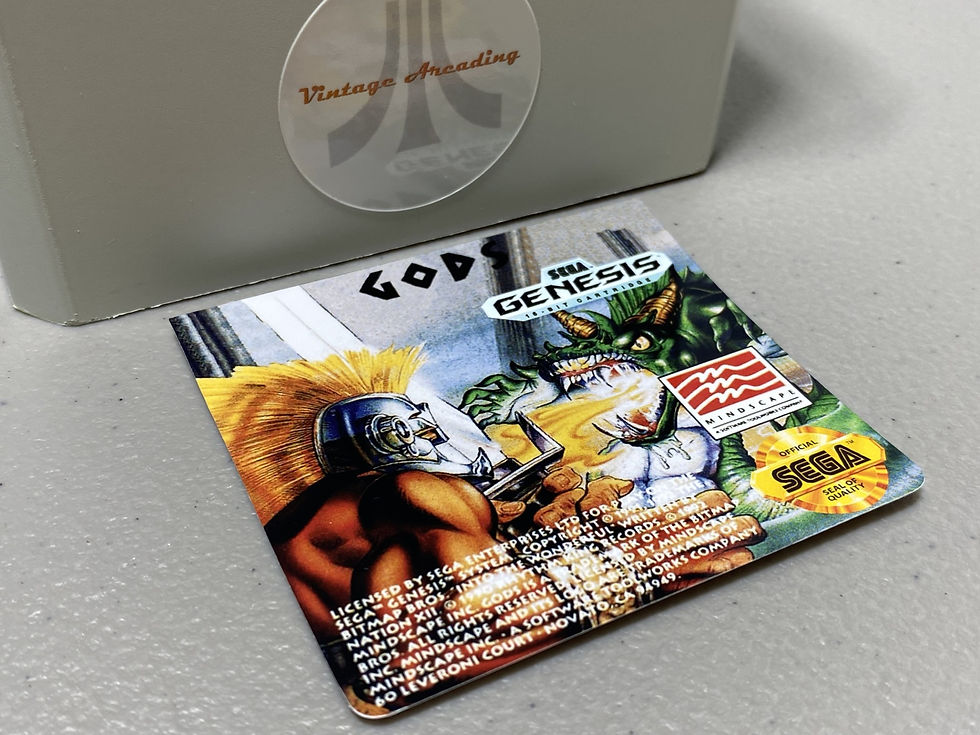 Gods (Sega Genesis) Replacement Game Label