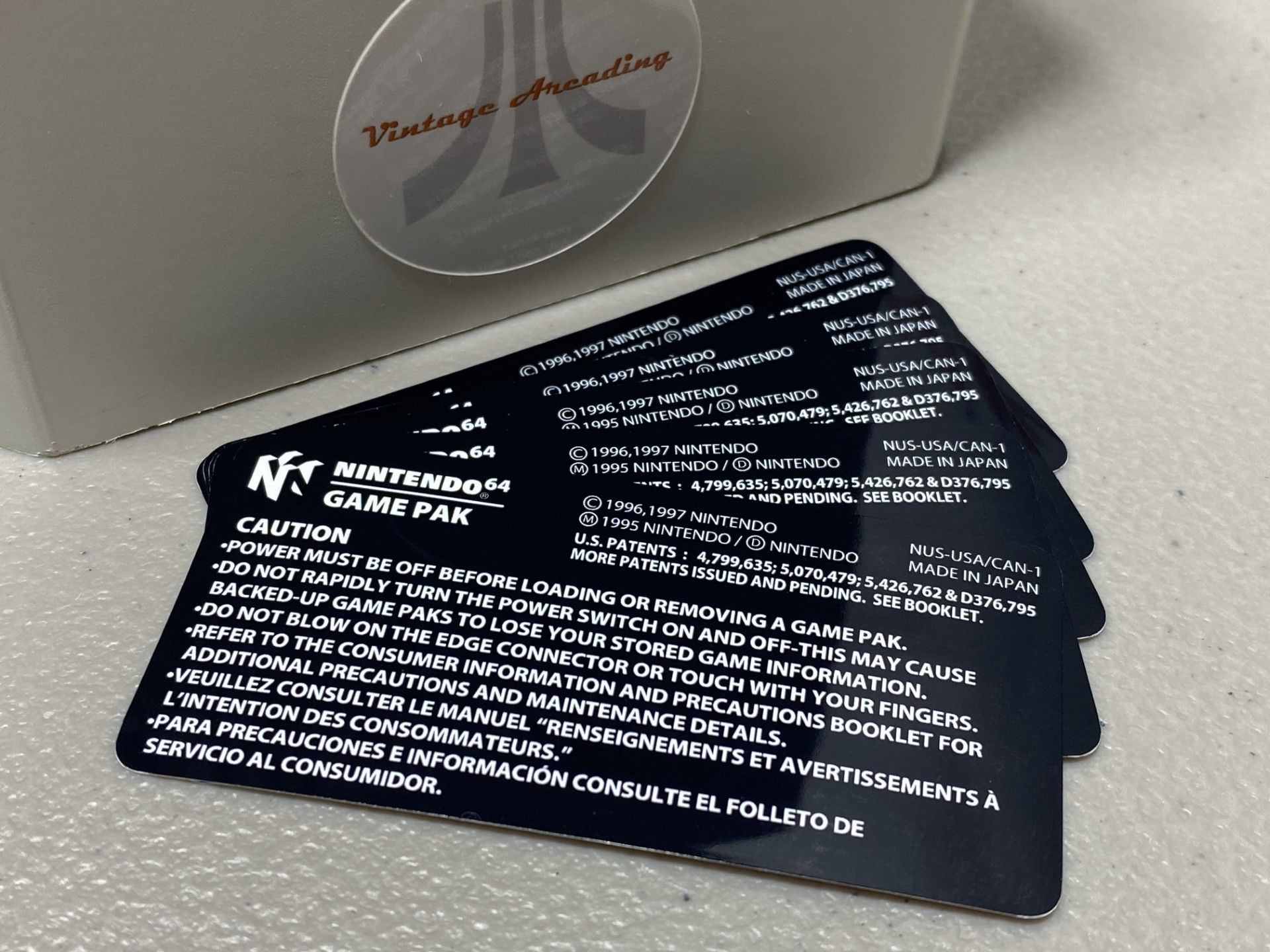 Caution Labels 5 Pack, Black (N64) Replacement Label