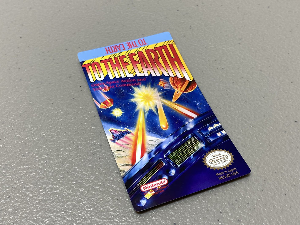 To The Earth (NES) Replacement Game Label