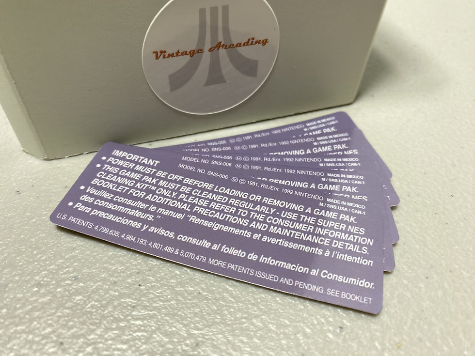 Important Information/Caution, Mexico, 5 Pack (SNES) Replacement Game Labels