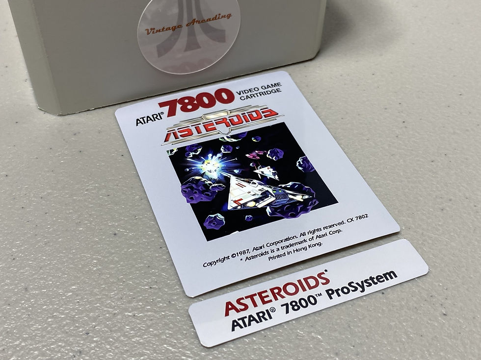 Asteroids (Atari 7800) Replacement Game Label
