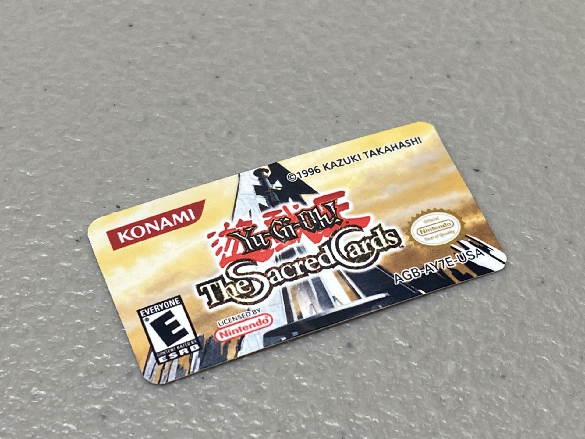 Yu-Gi-Oh The Sacred Cards (Gameboy Advance) Replacement Label