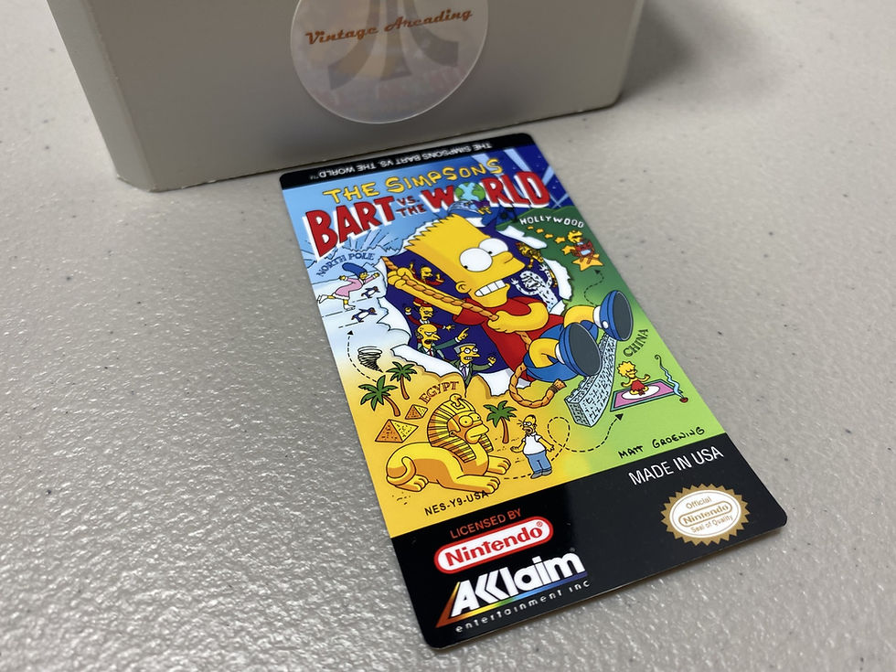 The Simpsons, Bart vs The World (NES) Replacement Game Label