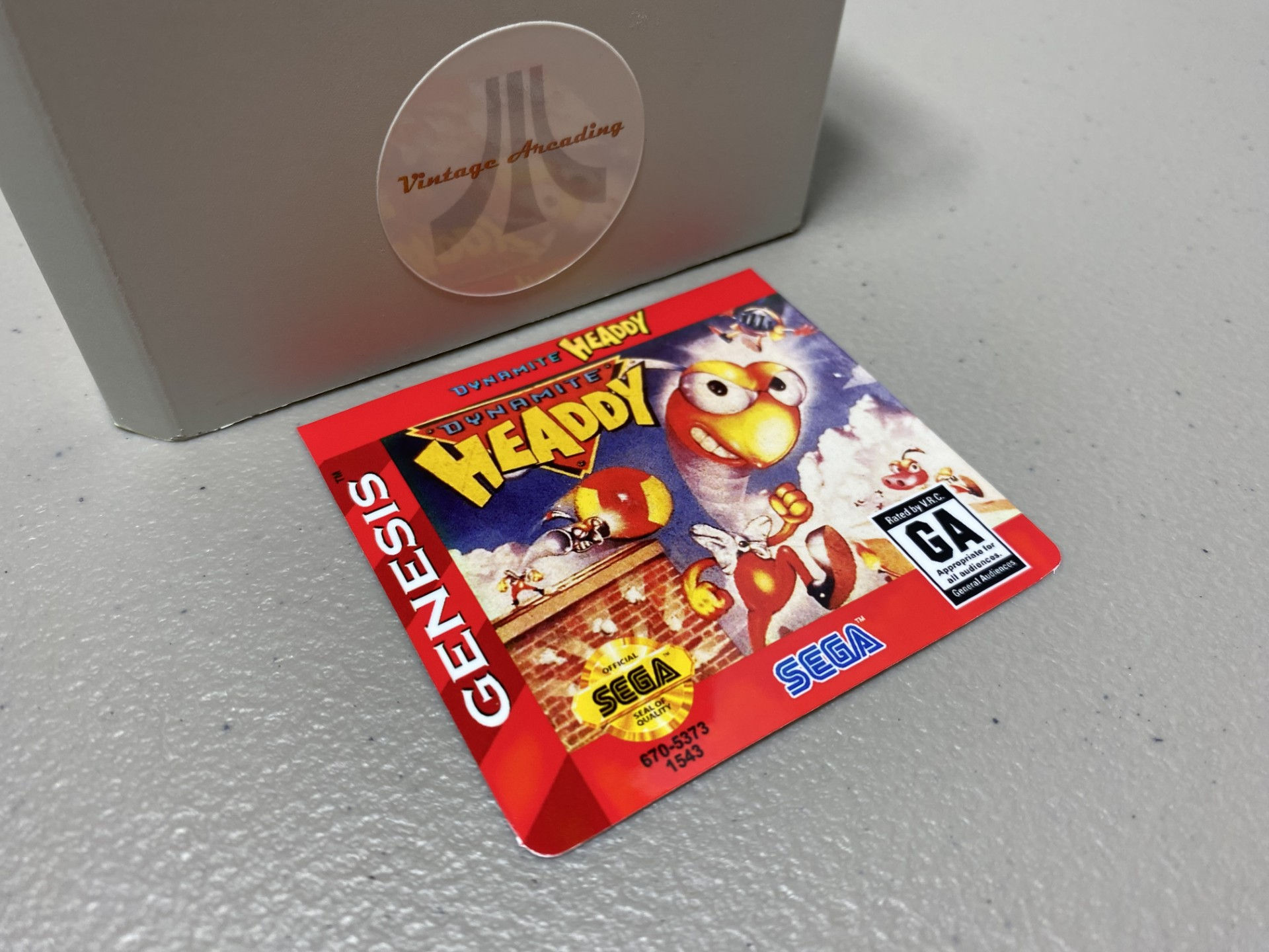 Dynamite Headdy (Sega Genesis) Replacement Game Label